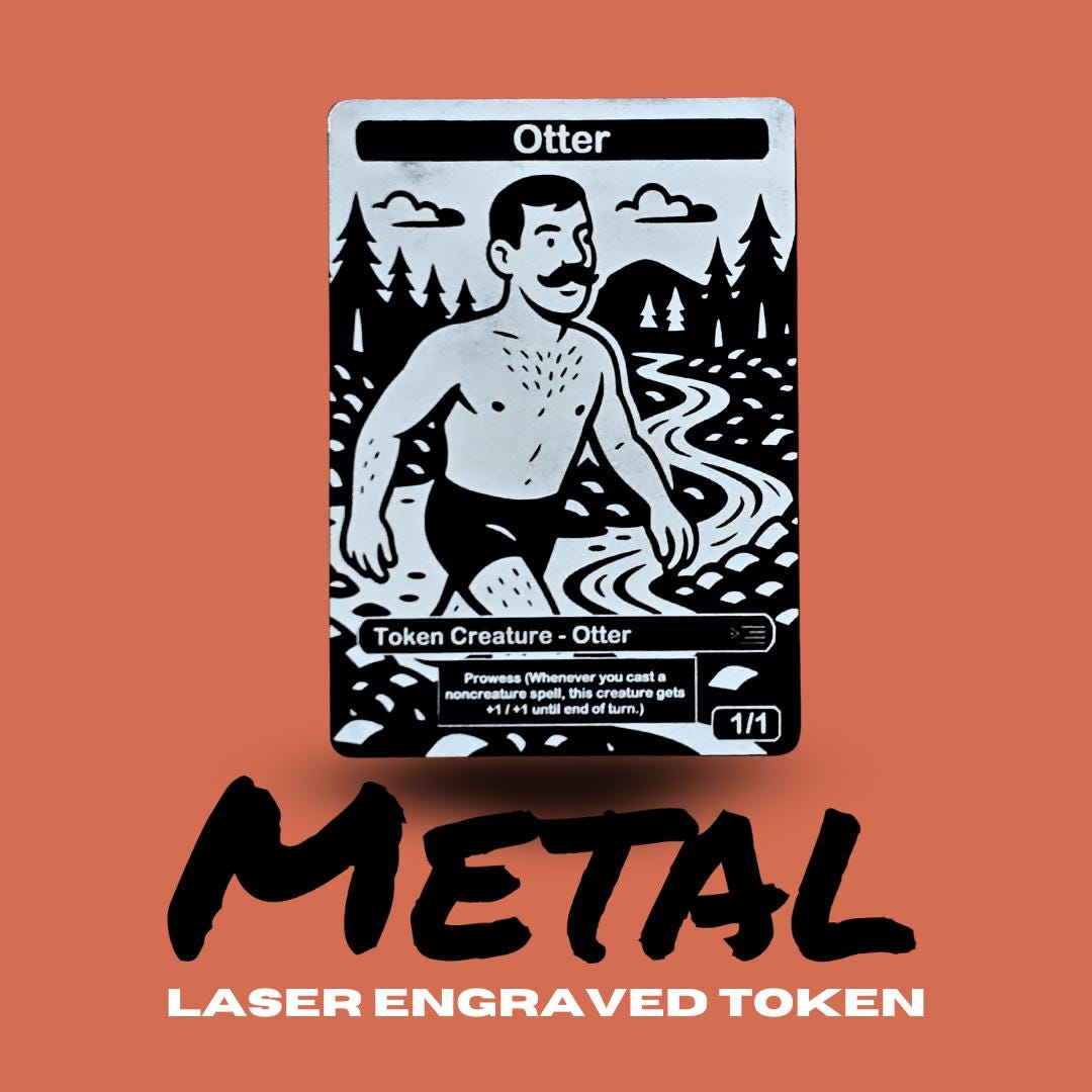 Metal Otter Token MTG - Pride Edition | Laser Engraved Magic The Gathering Commander Proxy Token