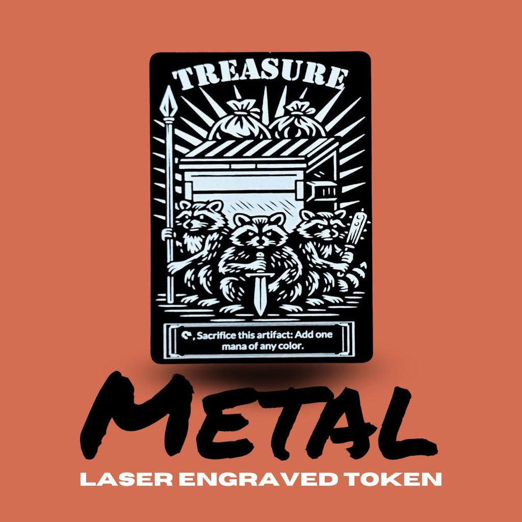 Metal Raccoon Treasure Token, MTG Magic The Gathering Accessory