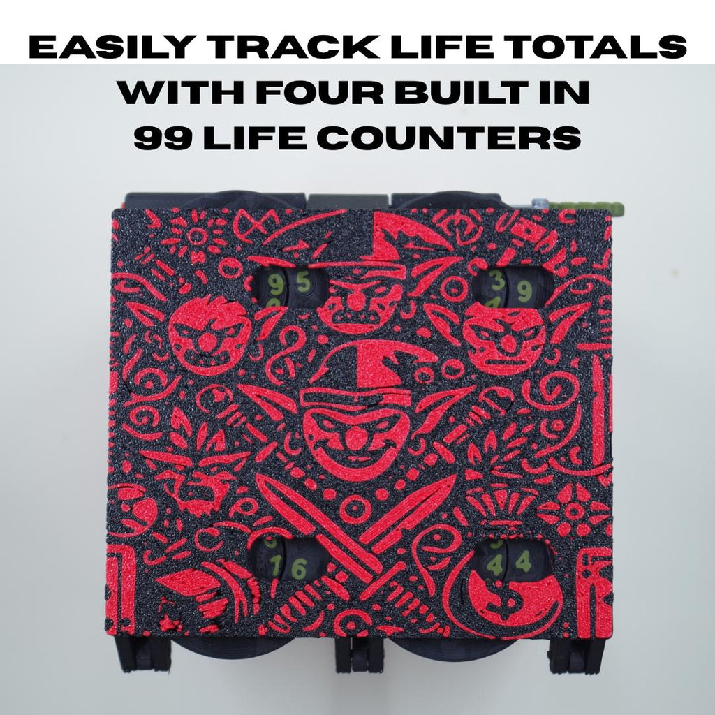 Goblin MTG Deck Box, EDH Commander, Holds 100+ Cards, Life Counter