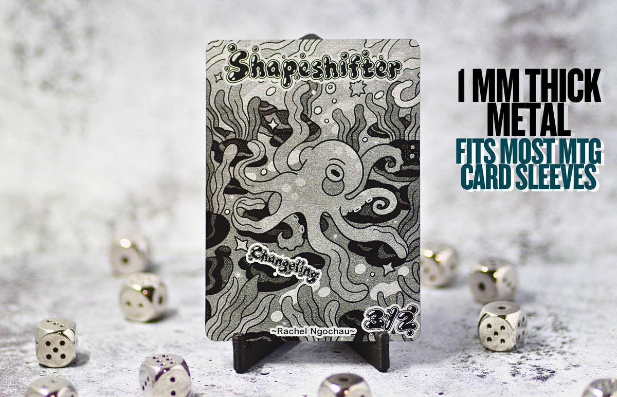 Metal Shapeshifter Token MTG | Laser Engraved Magic The Gathering Commander Proxy Token