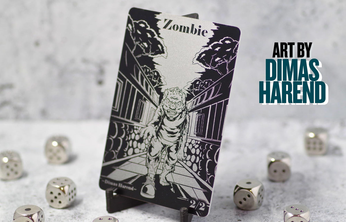Metal Zombie Bigfoot Token MTG | Laser Engraved Magic The Gathering Commander Proxy Token