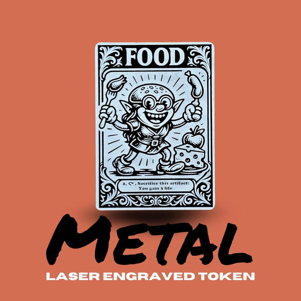 Metal Food Token MTG | Laser Engraved Magic The Gathering Commander Proxy Token