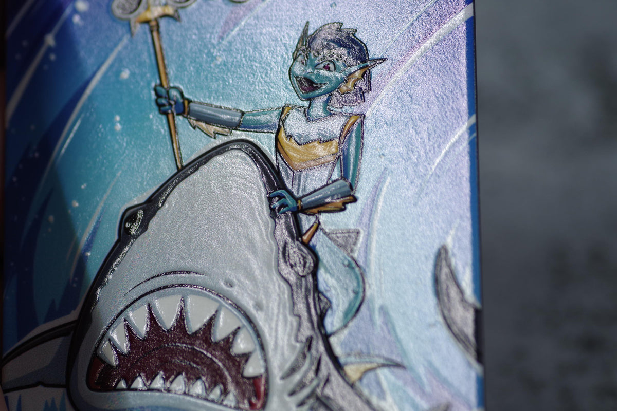 Metal Merfolk Token for MTG | Raised 3D UV Resin Artwork |