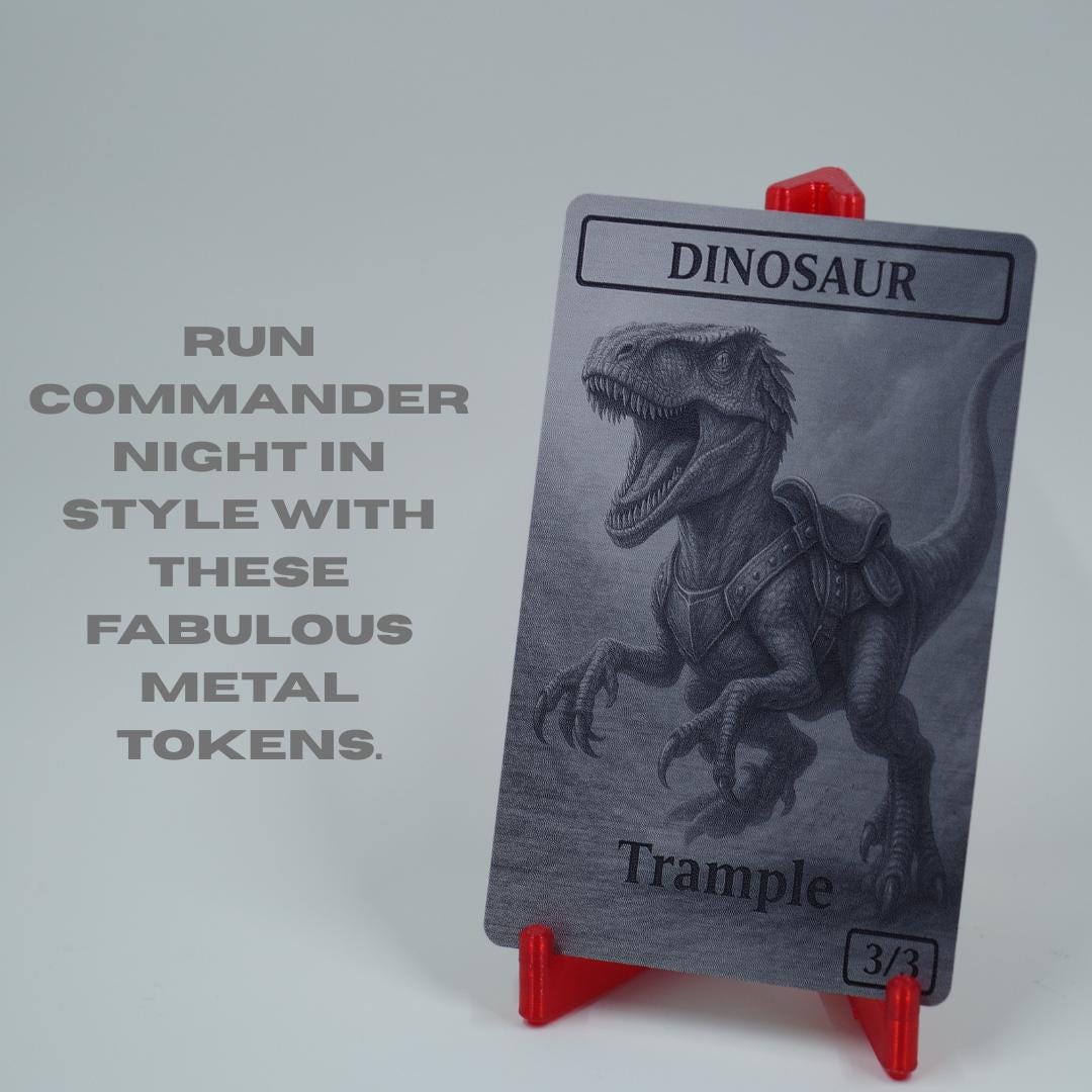 Metal Dinosaur Token | Custom MTG Commander, EDH Bling