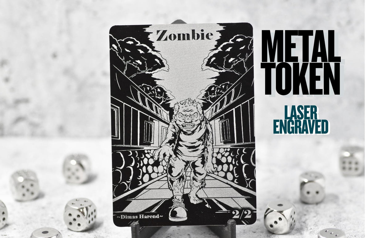 Metal Zombie Bigfoot Token MTG | Laser Engraved Magic The Gathering Commander Proxy Token
