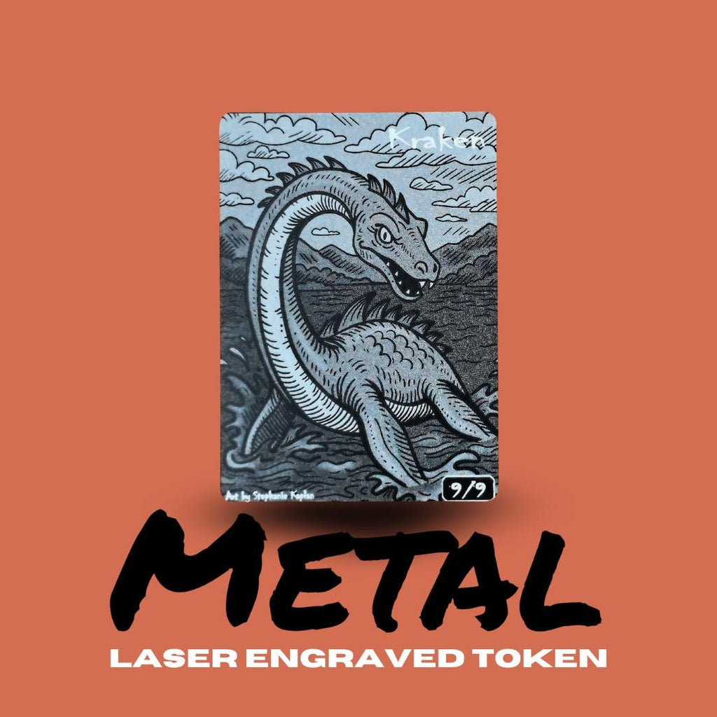 Metal Nessie Kraken Token – Aluminum MTG Card
