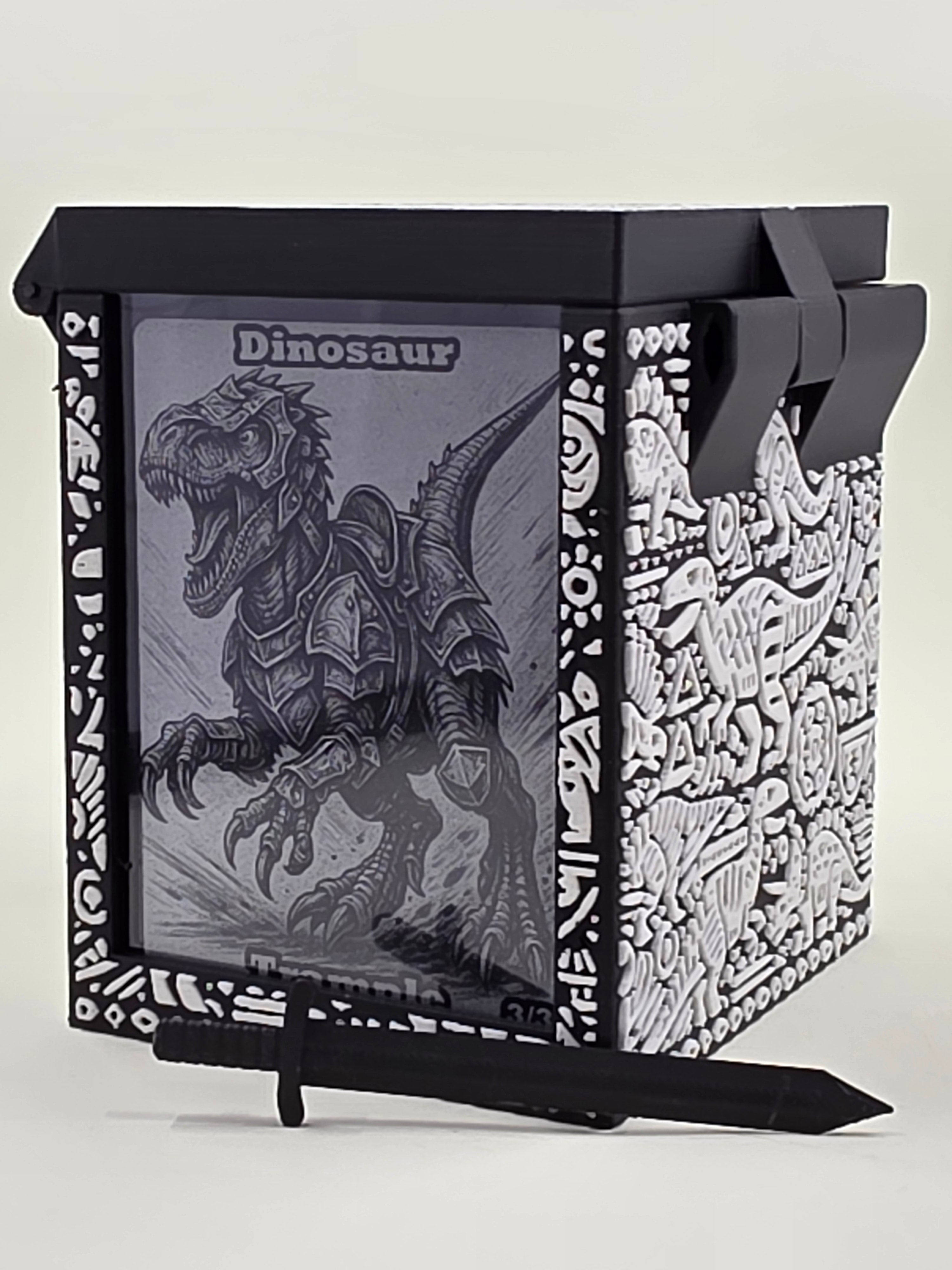 Dinosaur MTG Deck Box, EDH Commander, Holds 100+ Cards