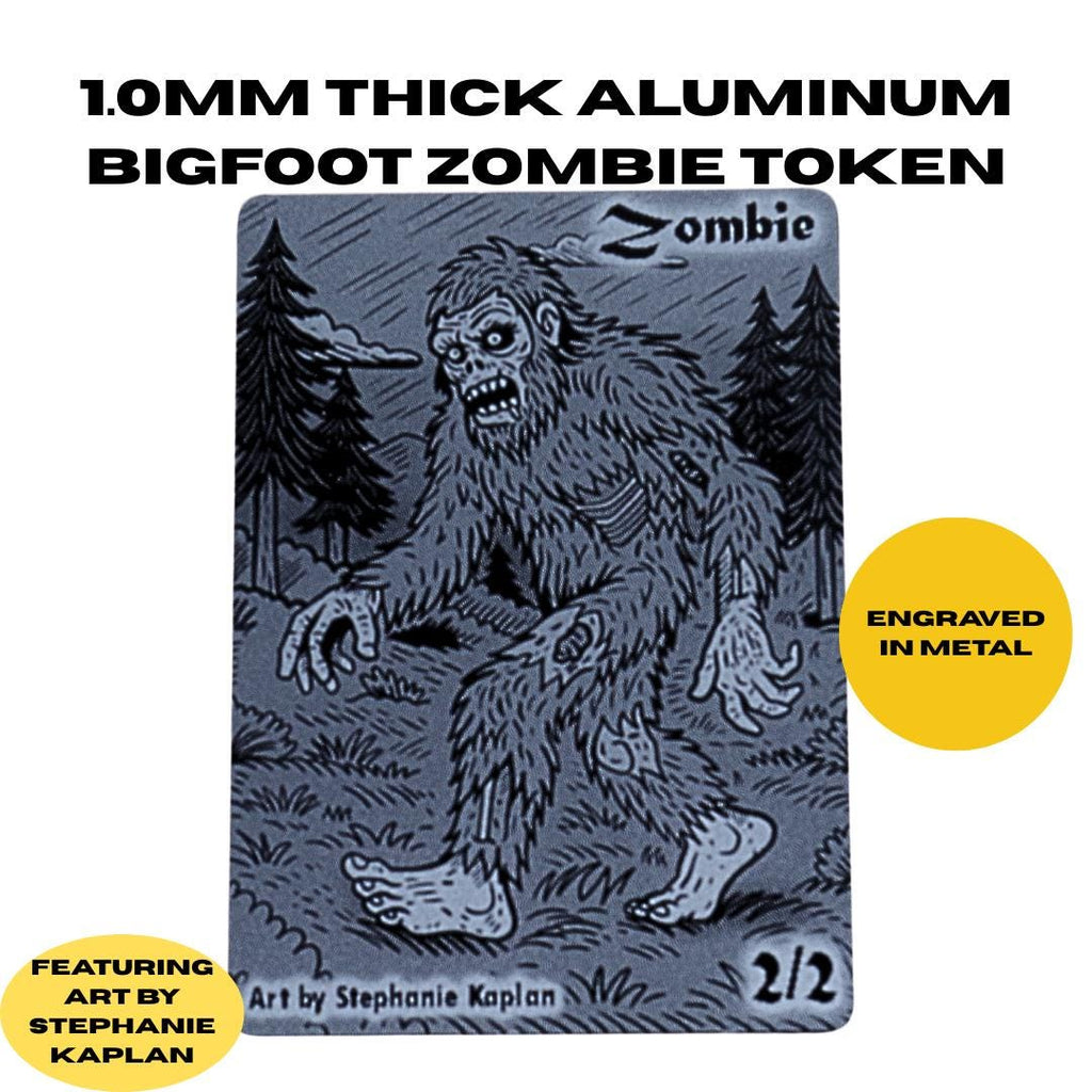 Cryptid MTG Tokens – Mothman, Bigfoot, Nessie, Aluminum 5-Pack