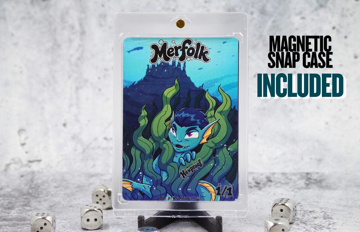 Metal Merfolk Token for MTG | Raised 3D UV Resin Artwork |