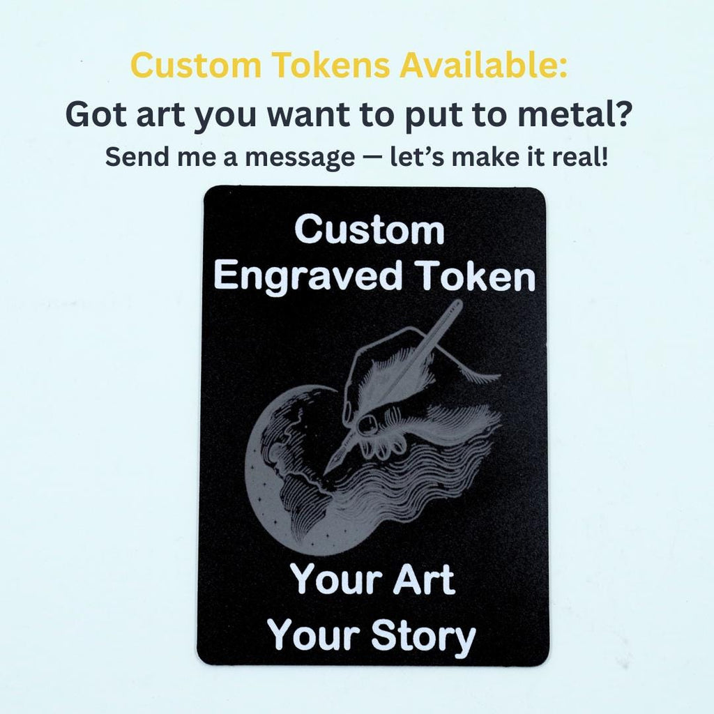Metal Mothman Insect MTG Token – Laser-Engraved Aluminum Token Proxy