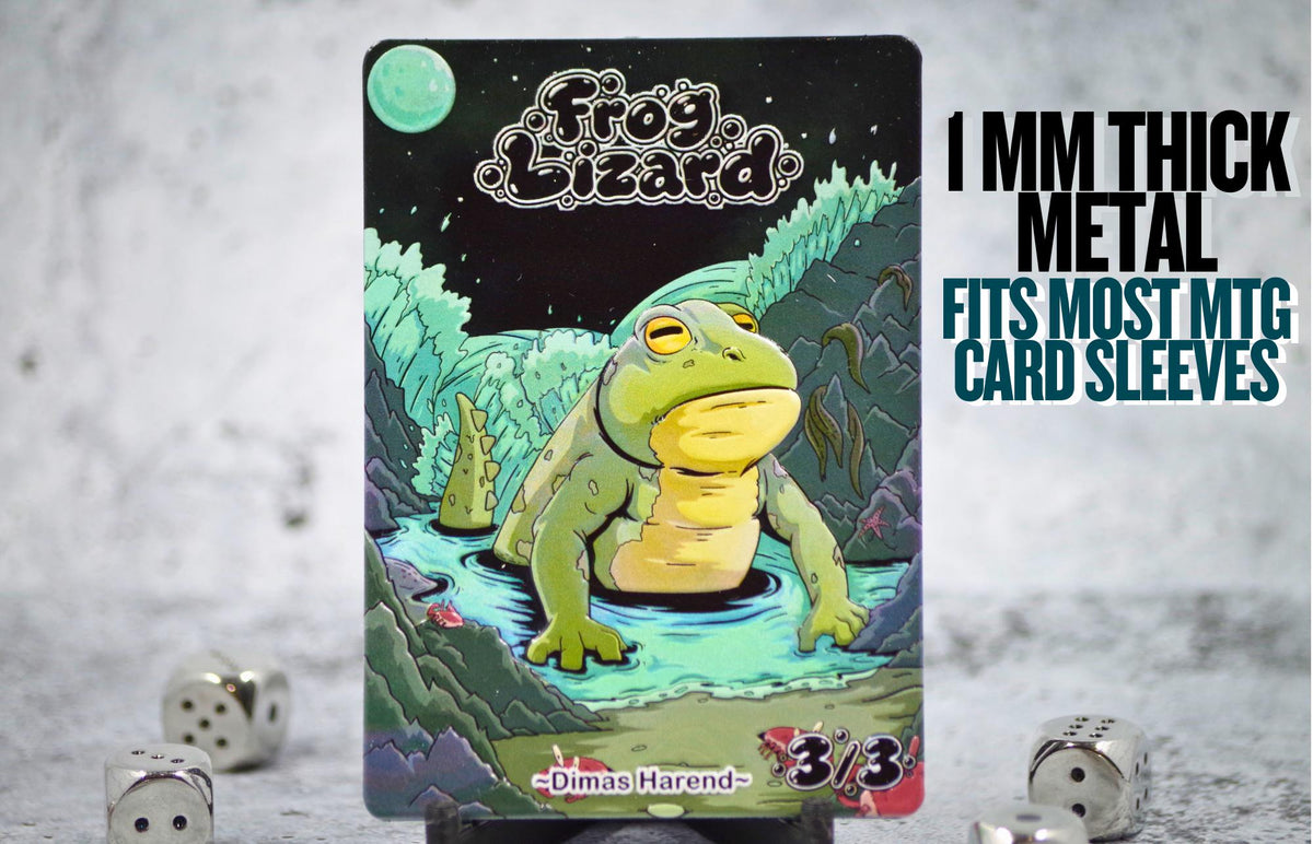 Metal Frog Lizard Token for MTG | Raised 3D UV Resin Artwork |