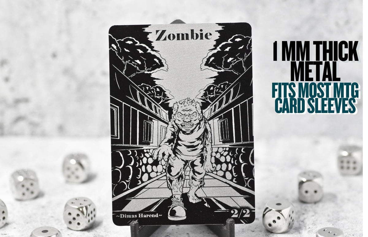Metal Zombie Bigfoot Token MTG | Laser Engraved Magic The Gathering Commander Proxy Token