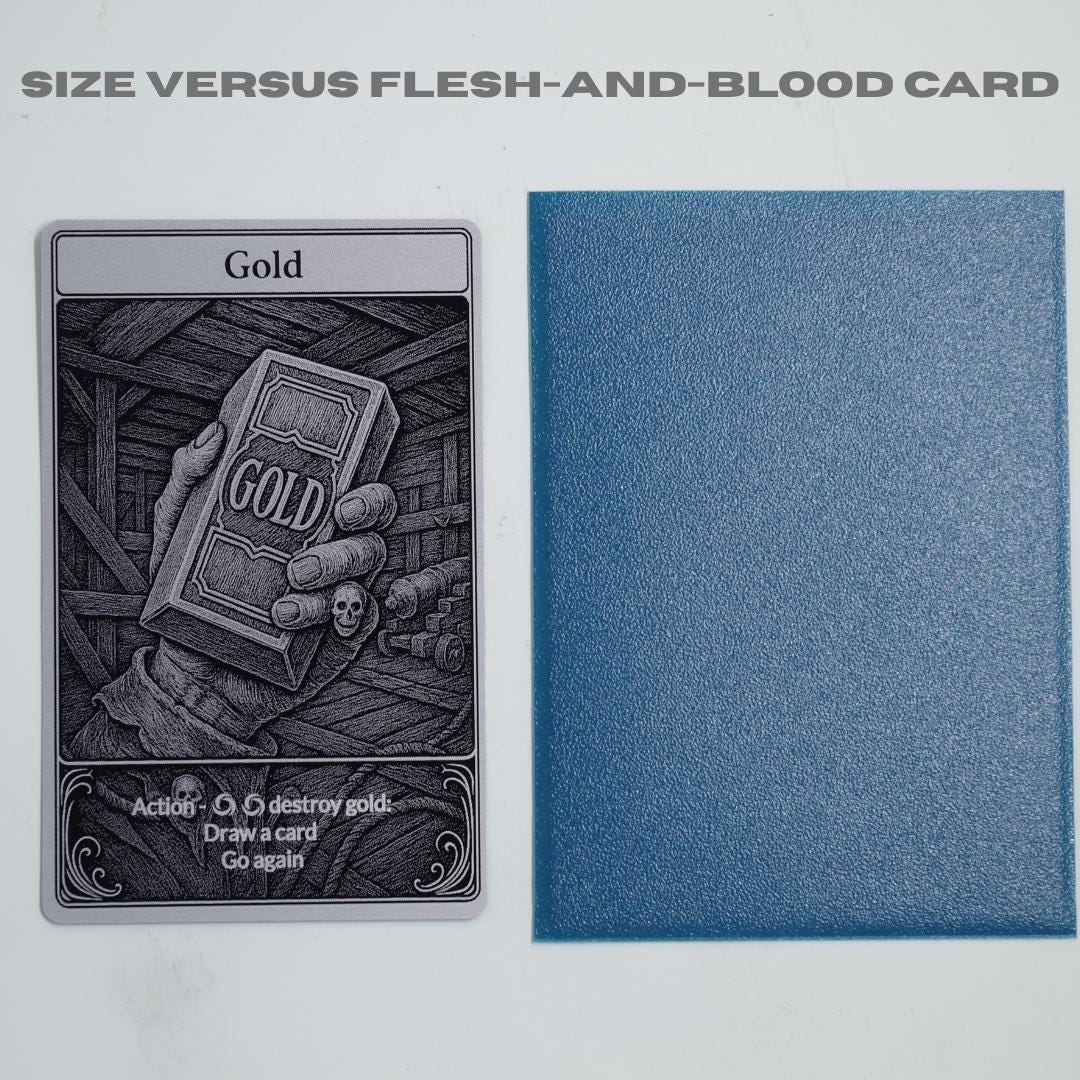Gold Metal Token for Flesh and Blood TCG - Premium Laser Engraved Aluminum Card - Cold Foil Shine - Gaming Accessory