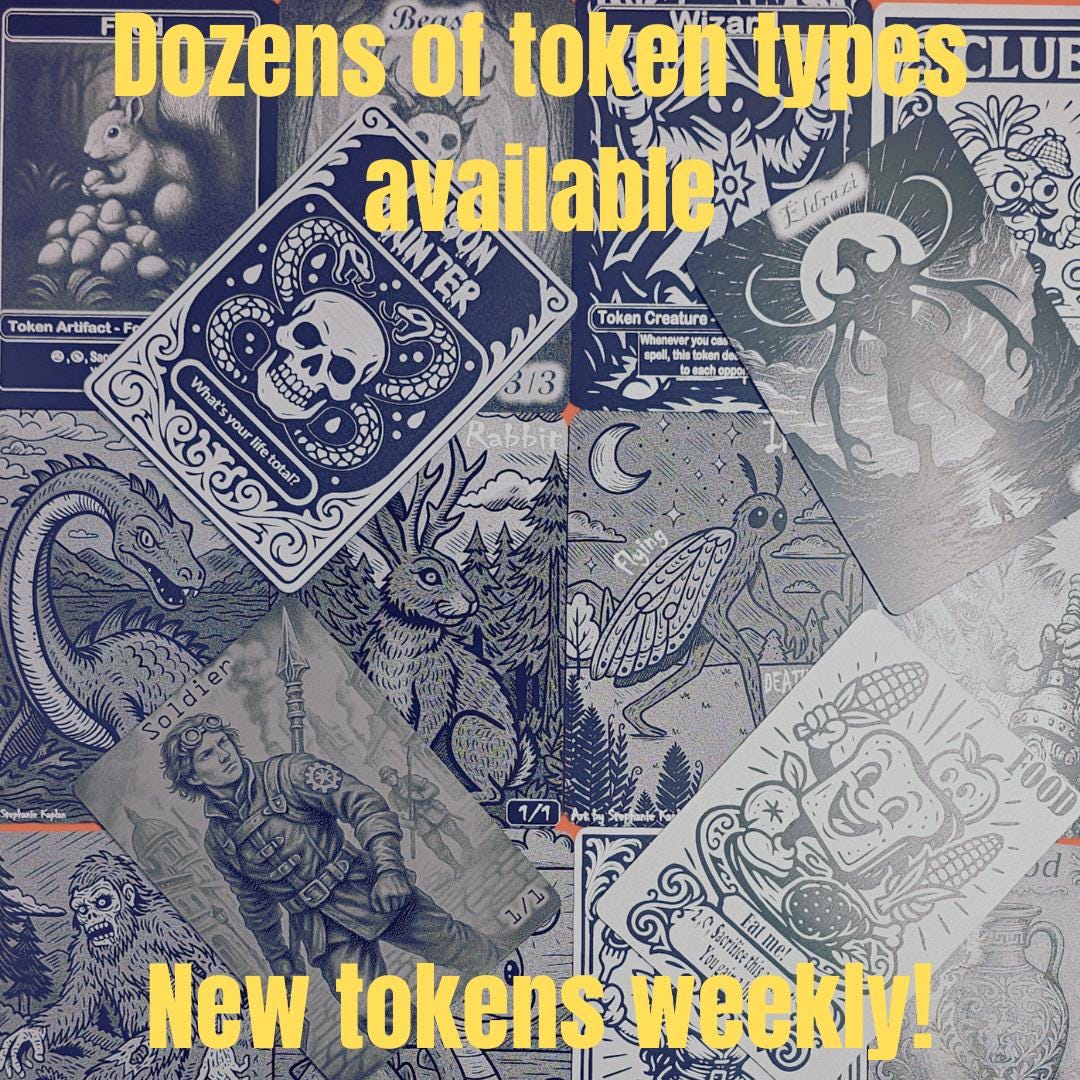 Metal Food Token MTG | Laser Engraved Magic The Gathering Commander Proxy Token