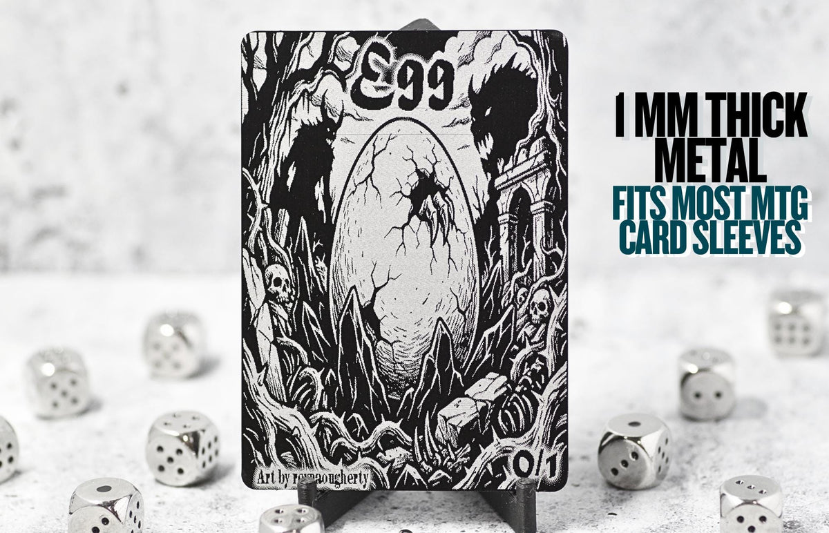 Metal Egg Token MTG | Laser Engraved Magic The Gathering Commander Proxy Token