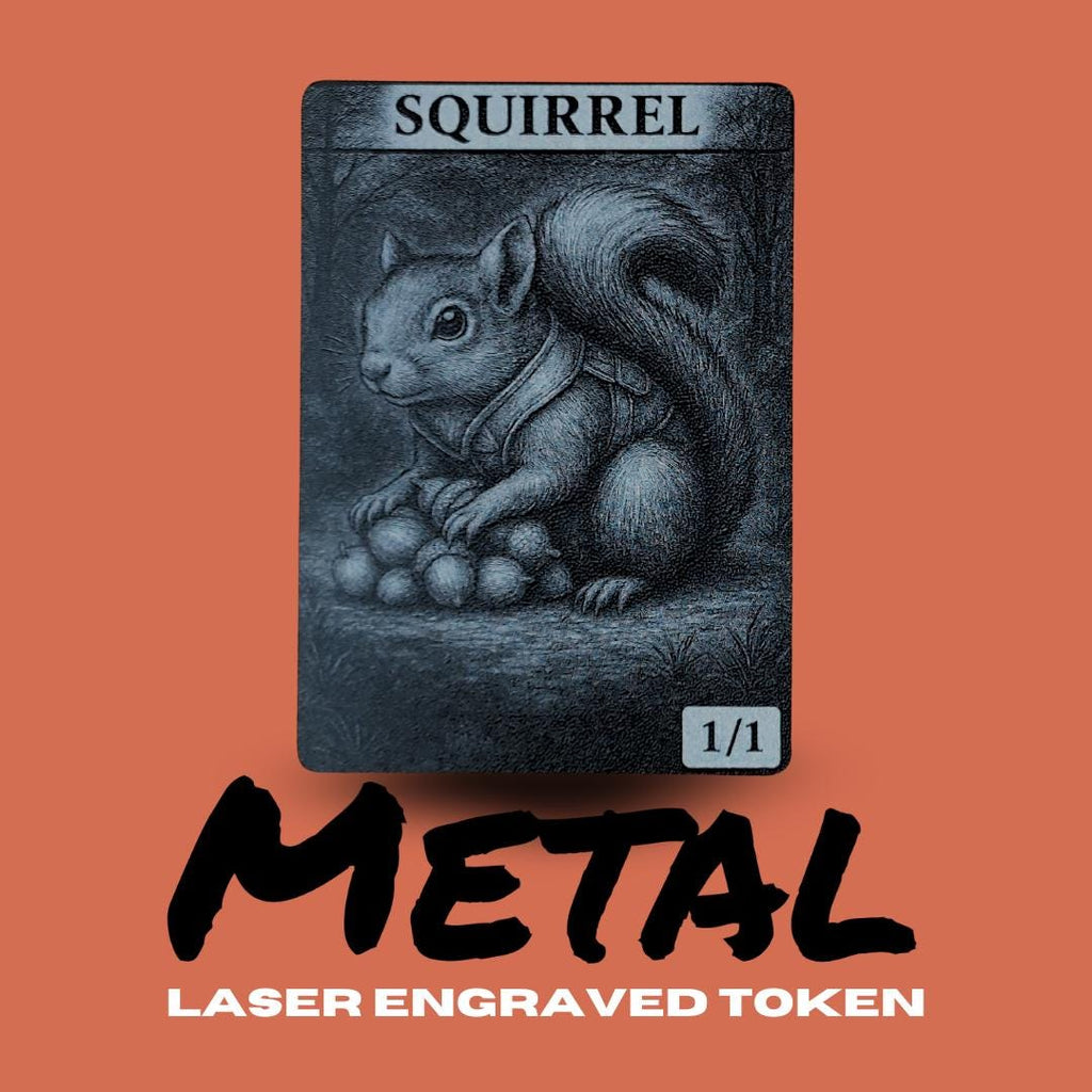 Metal Squirrel Token MTG | Laser Engraved Magic The Gathering Commander Proxy Token