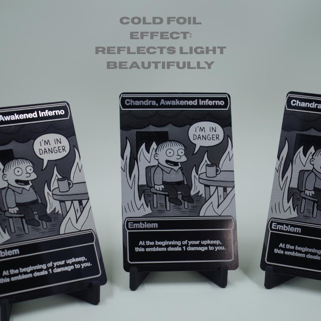 Chandra MTG Commander Token: "I'm in Danger" Cold Foil Emblem