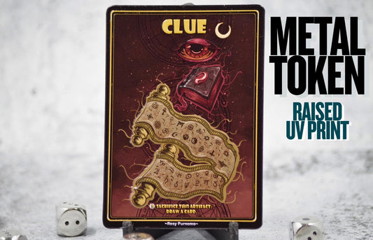 Metal Clue Token for MTG | Raised 3D UV Resin Artwork |
