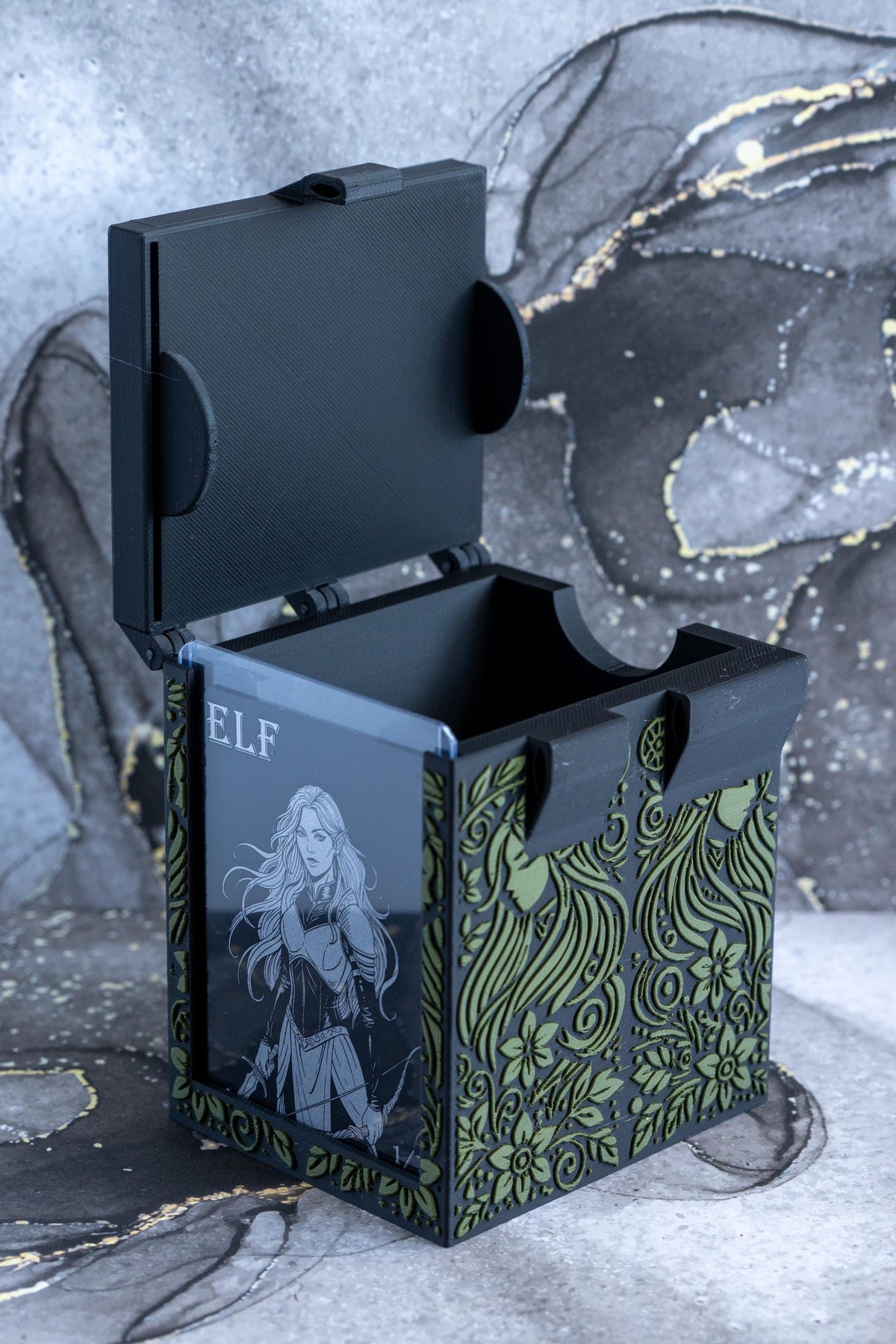 Elf MTG Deck Box Holds 100+ Cards