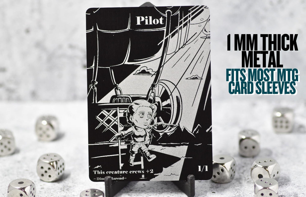 Metal Pilot Token MTG | Laser Engraved Magic The Gathering Commander Proxy Token