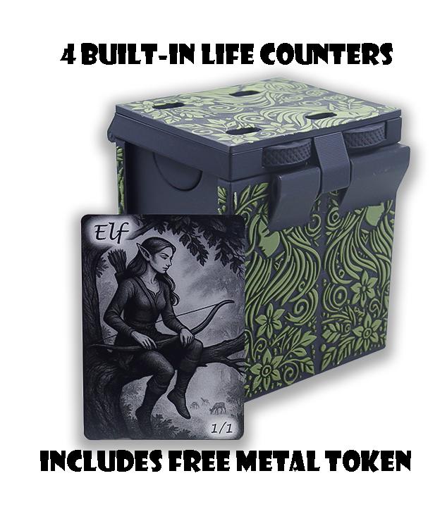 Elf MTG Deck Box, Life Counter, Holds 100+ Cards