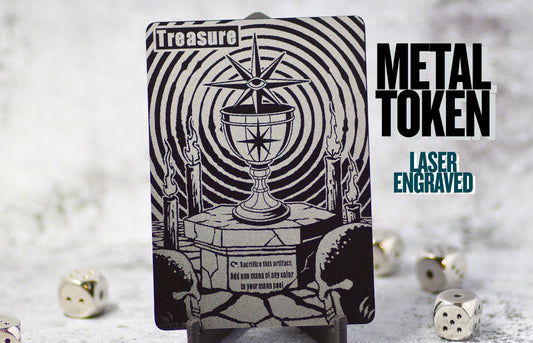 Metal Treasure Token, MTG Magic The Gathering Commander Accessory