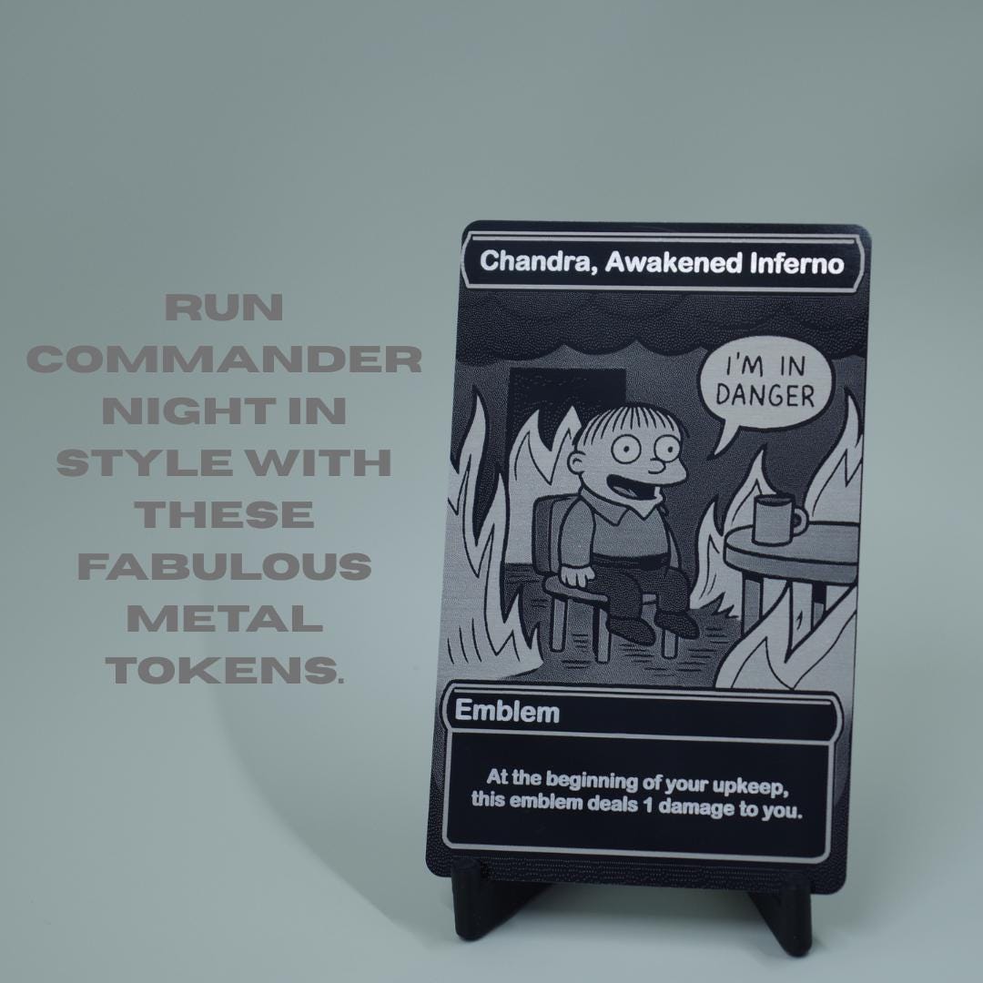 Chandra MTG Commander Token: "I'm in Danger" Cold Foil Emblem