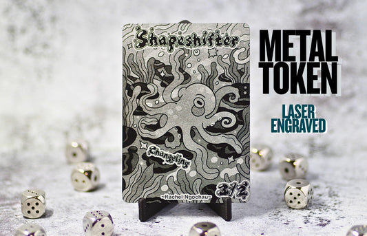 Metal Shapeshifter Token MTG | Laser Engraved Magic The Gathering Commander Proxy Token