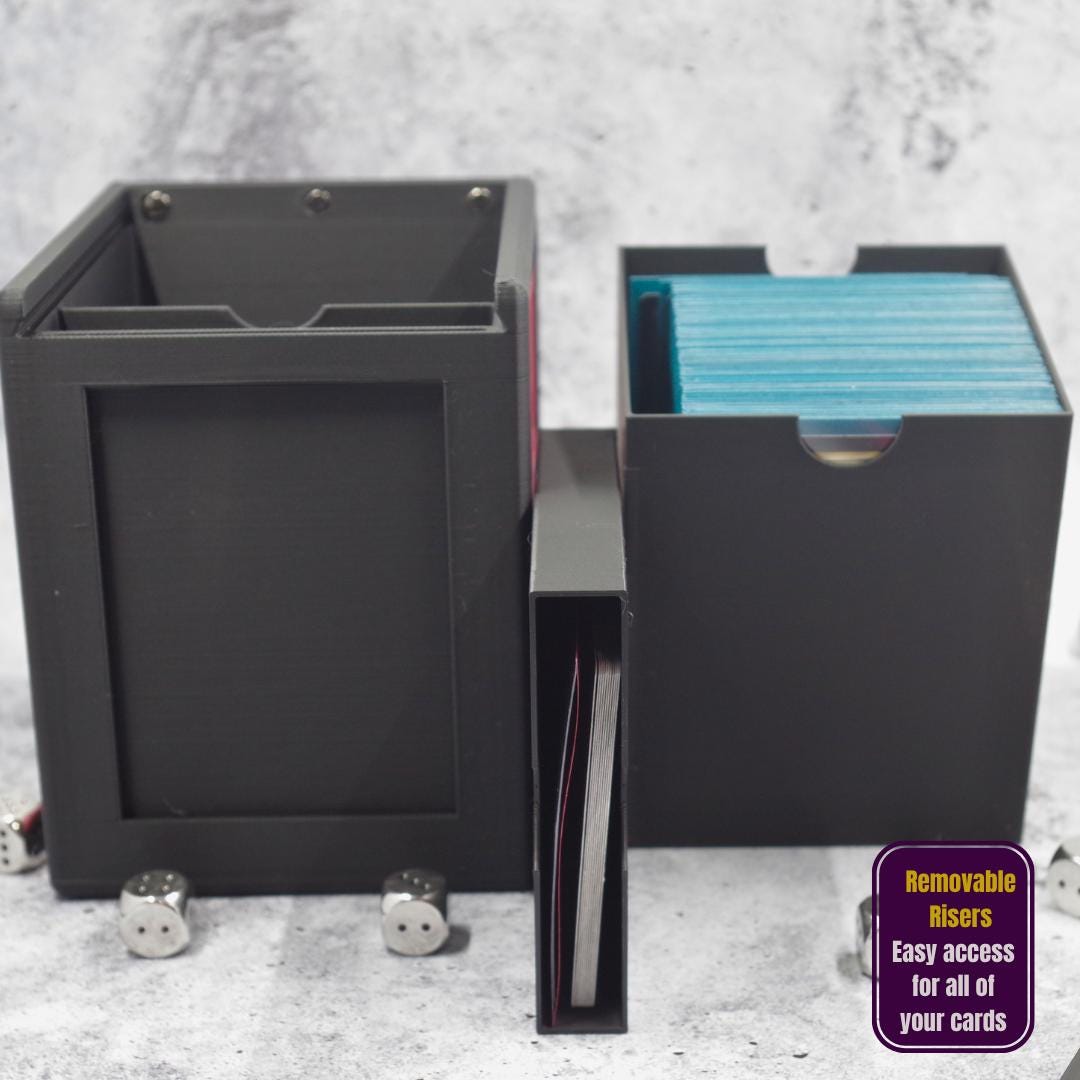 Commander Deck Box – 100+ Double Sleeved Cards, Token Storage, Magnetic Closure & Display Window