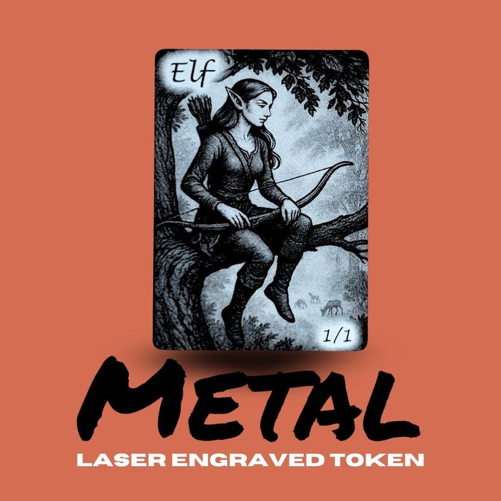 Metal Elf Token - Laser-Engraved MTG Token