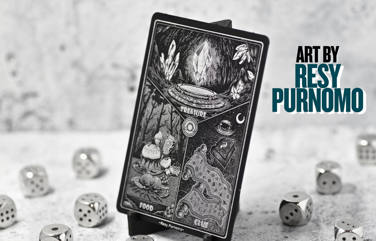 Metal Treasure Clue Food Triple Token MTG | Laser Engraved Magic The Gathering Commander Proxy Token
