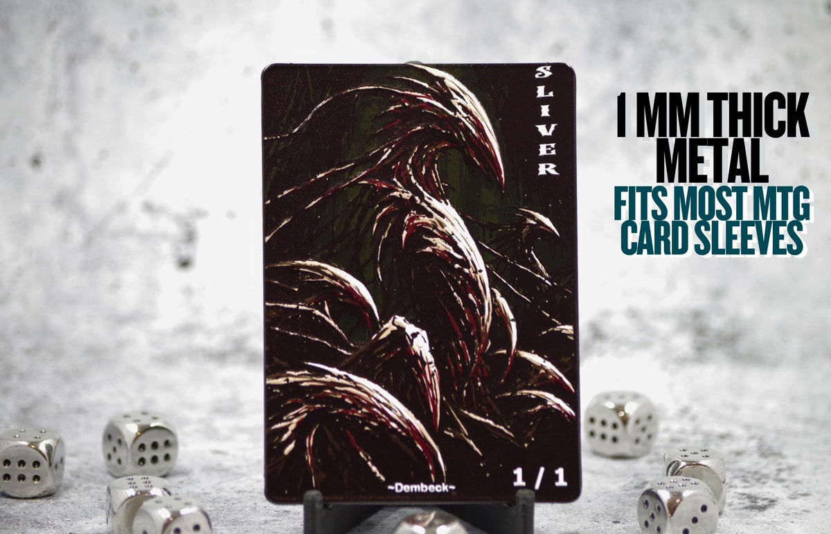 Metal Sliver Token for MTG | Raised 3D UV Resin Artwork |