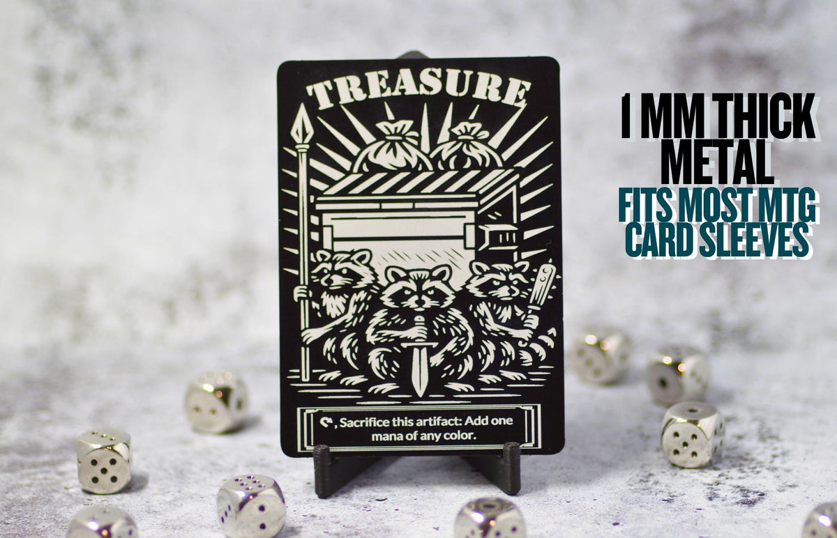 Metal Raccoon Treasure Token, MTG Magic The Gathering Accessory
