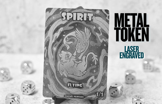 Metal Spirit Token MTG | Laser Engraved Magic The Gathering Commander Proxy Token