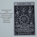 Golden Cog Metal Token for Flesh and Blood TCG - Premium Laser Engraved Aluminum Card - Cold Foil Shine - Custom Gaming Accessory