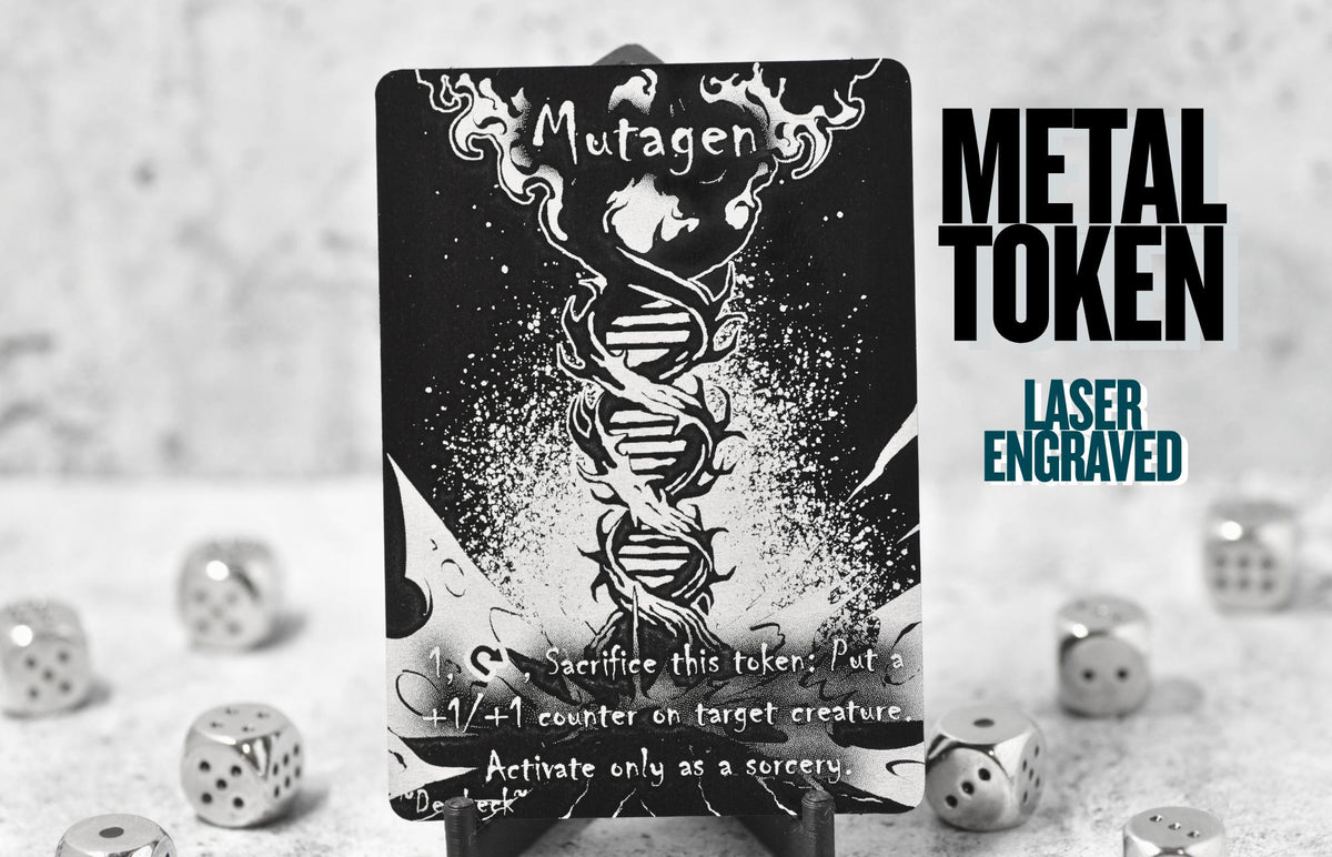 Metal Mutagen Token MTG | Laser Engraved Magic The Gathering Commander Proxy Token