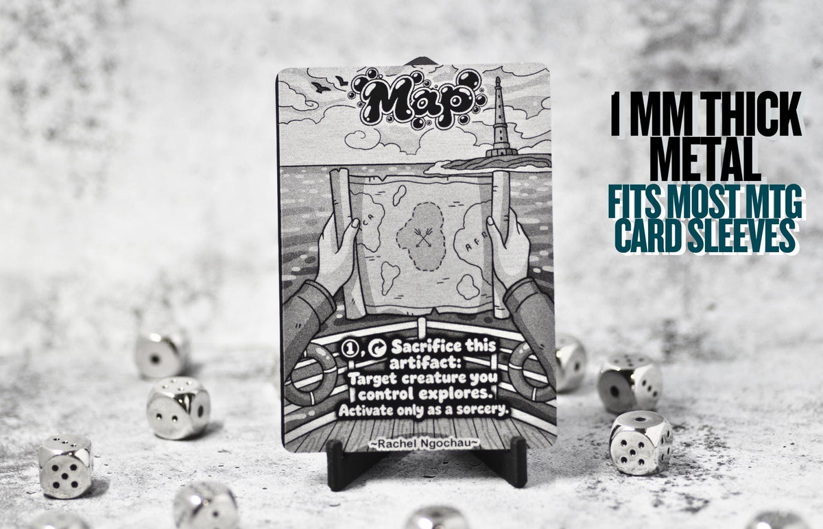 Metal Map Token MTG | Laser Engraved Magic The Gathering Commander Proxy Token