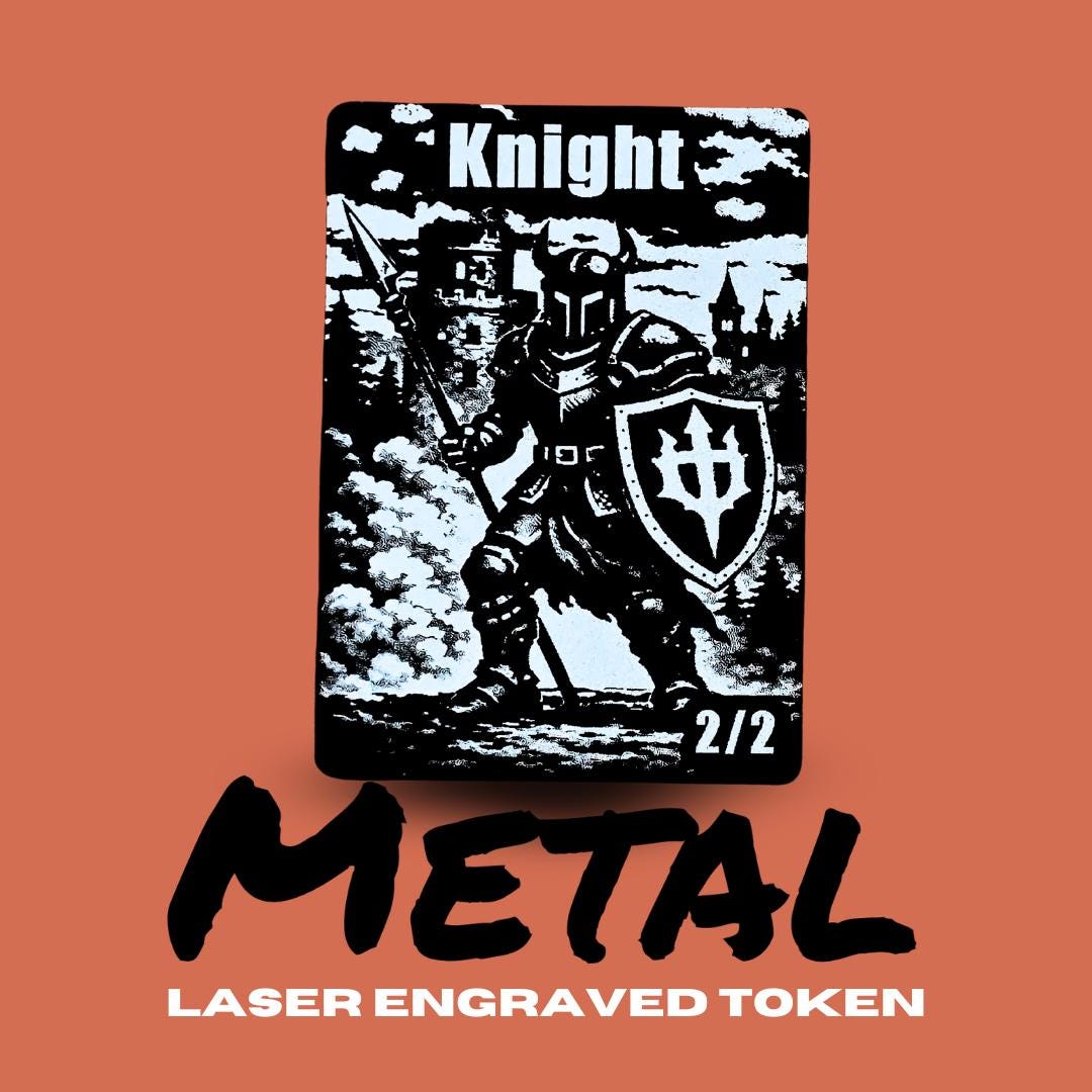 Metal Knight Token MTG | Laser Engraved Magic The Gathering Commander Proxy Token
