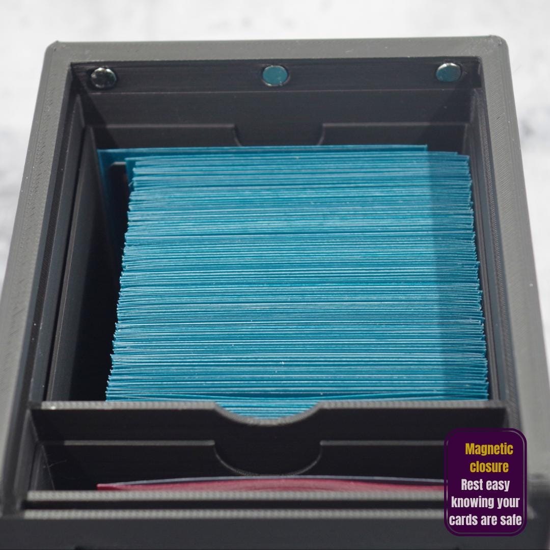Commander Deck Box – 100+ Double Sleeved Cards, Token Storage, Magnetic Closure & Display Window