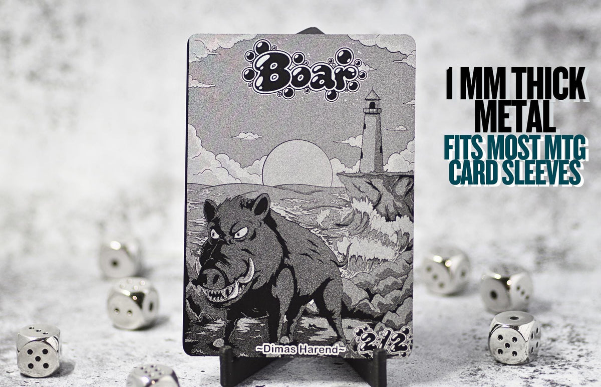 Metal Boar Token MTG | Laser Engraved Magic The Gathering Commander Proxy Token