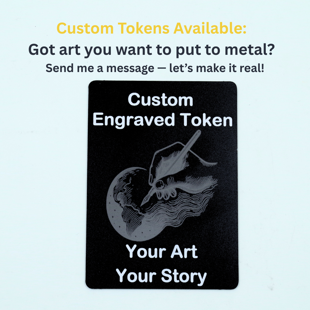 Custom Metal MTG Proxy Card – Laser Engraved Commander Token – Personalized Magic Card