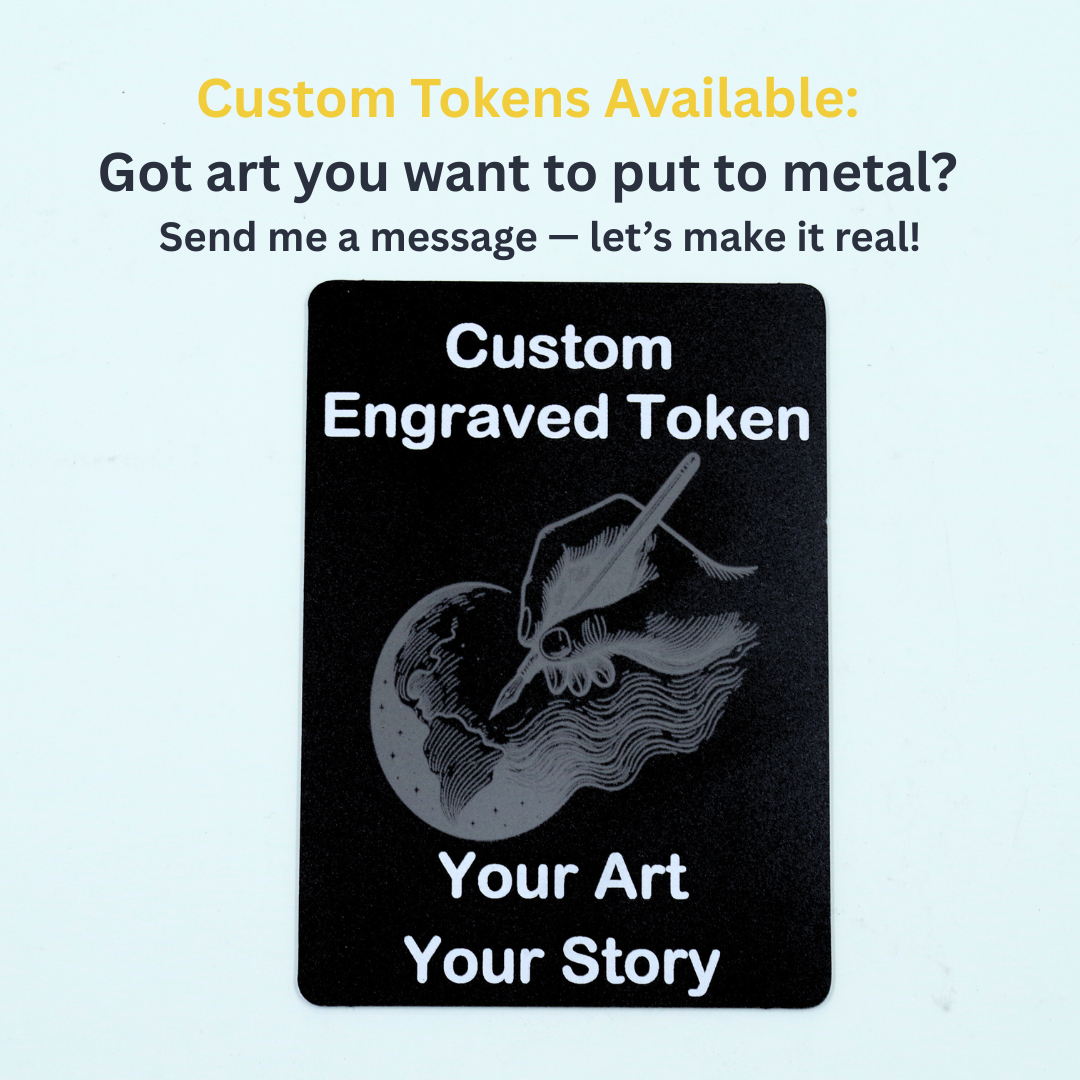 Custom Metal MTG Proxy Card – Laser Engraved Commander Token – Personalized Magic Card