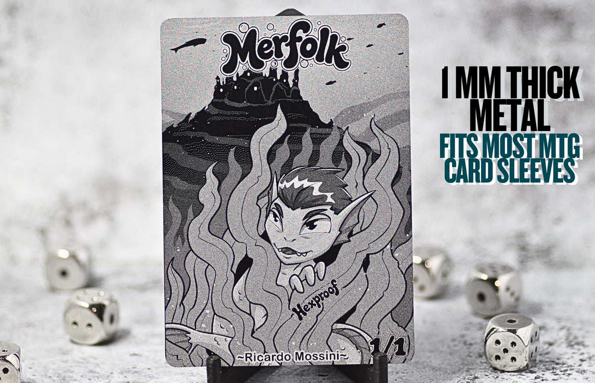 Metal Merfolk Token MTG | Laser Engraved Magic The Gathering Commander Proxy Token