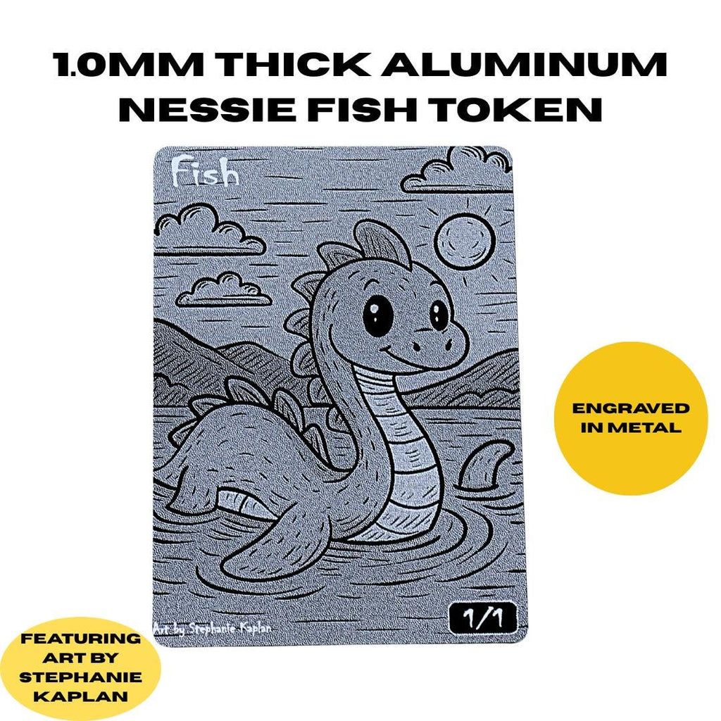 Cryptid MTG Tokens – Mothman, Bigfoot, Nessie, Aluminum 5-Pack