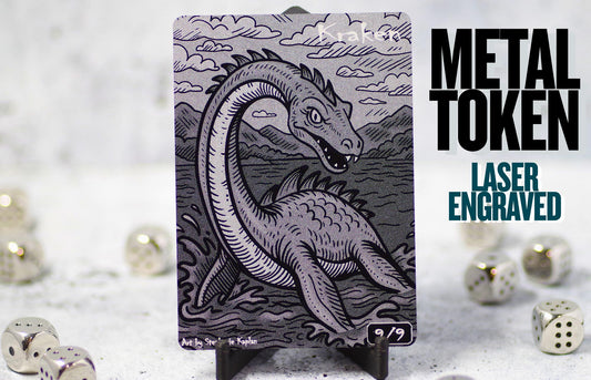 Metal Nessie Kraken Token – Aluminum MTG Card