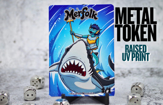 Metal Merfolk Token for MTG | Raised 3D UV Resin Artwork |