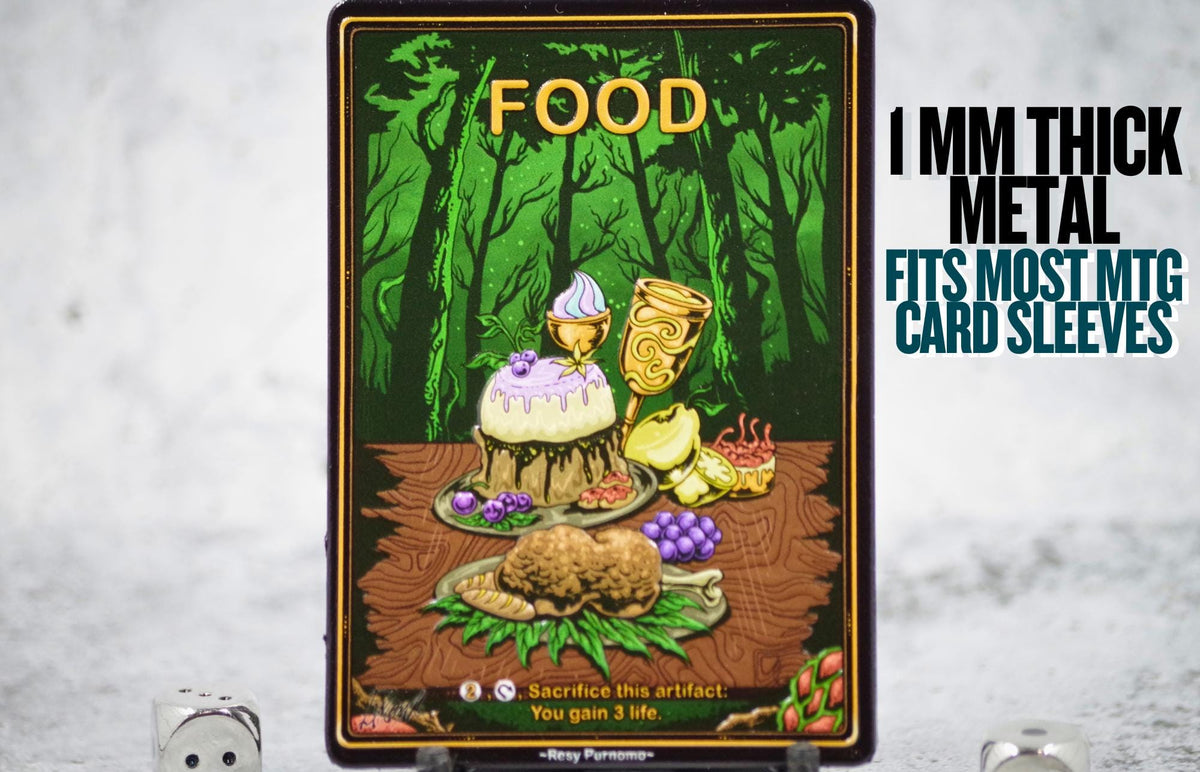 Metal Food Token for MTG | Raised 3D UV Resin Artwork |