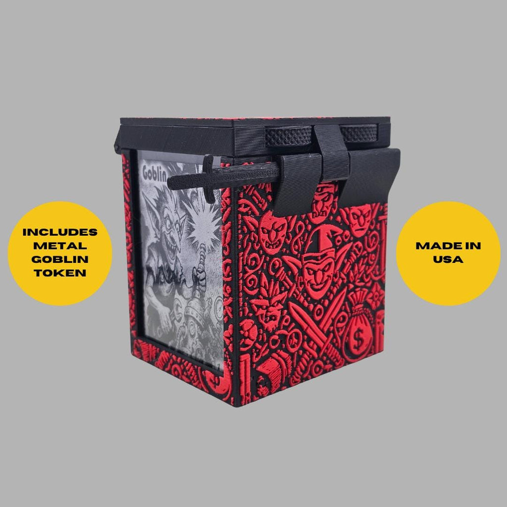 Goblin MTG Deck Box, EDH Commander, Holds 100+ Cards, Life Counter