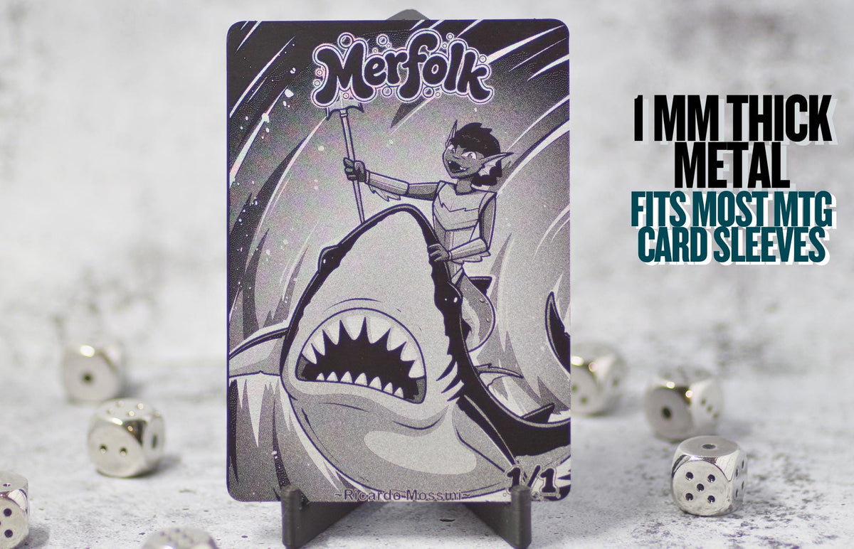 Metal Merfolk Token MTG | Laser Engraved Magic The Gathering Commander Proxy Token