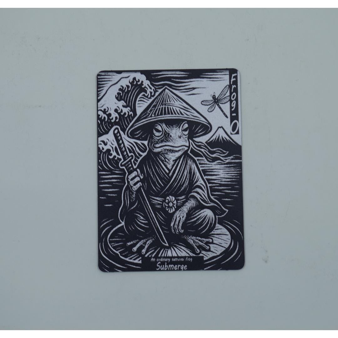Engraved Metal Frog Tokens: Samurai Gamer Gift, 3-Piece Set